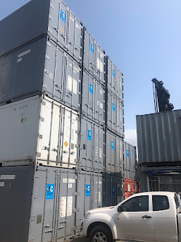 AquaCat reefer fleet stacked at depot
